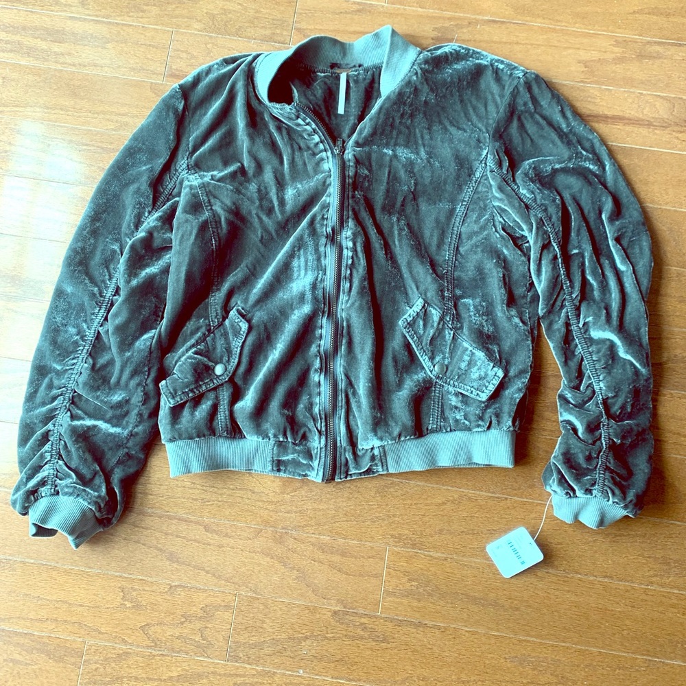 Velvet bomber jacket